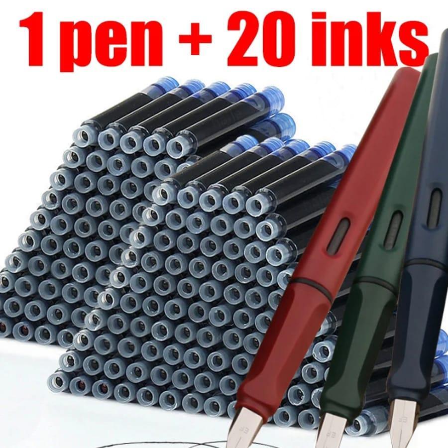 Ink Fountain Pen With 20 Ink Refills