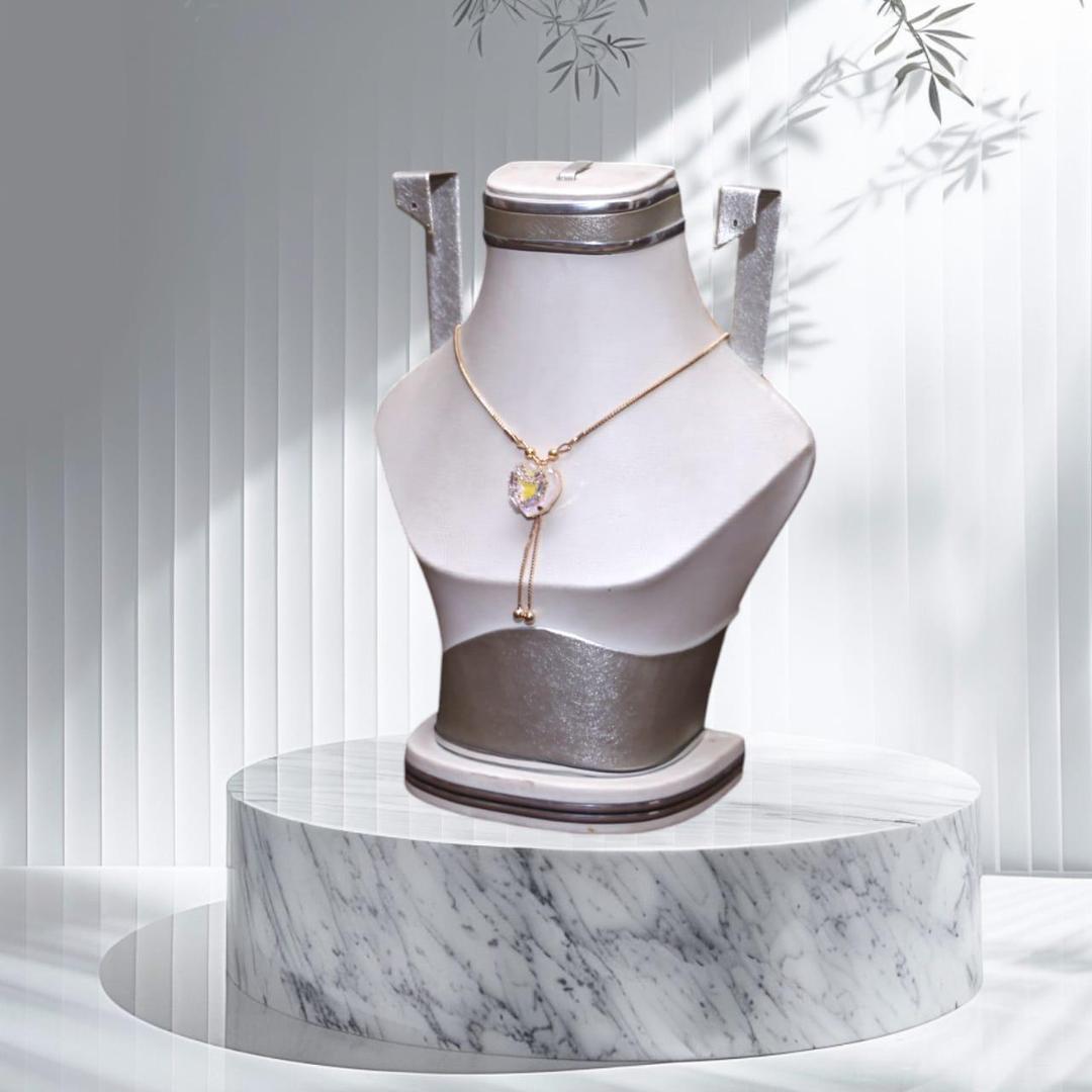 Gold Heart White Locket Set