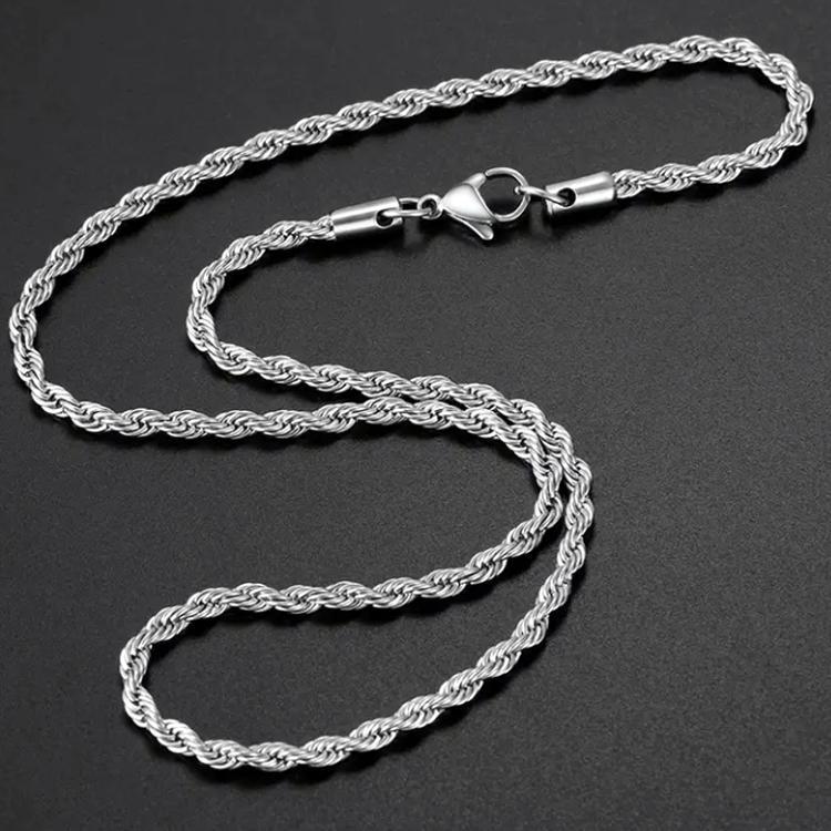 Stainless Steel Chain for Men Silver Magnetic Clasp