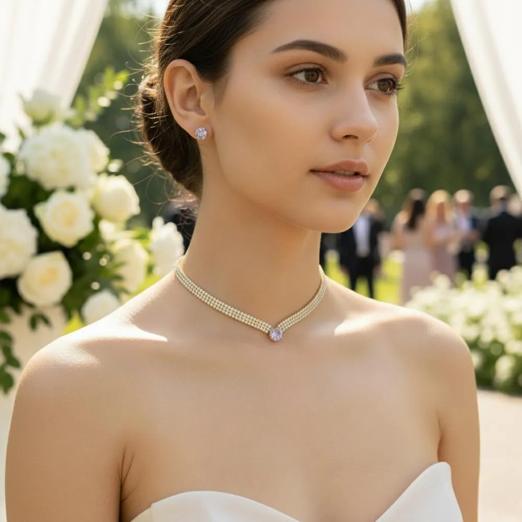 Funky New Desing Crystal Necklace Set Wedding Party Wear 