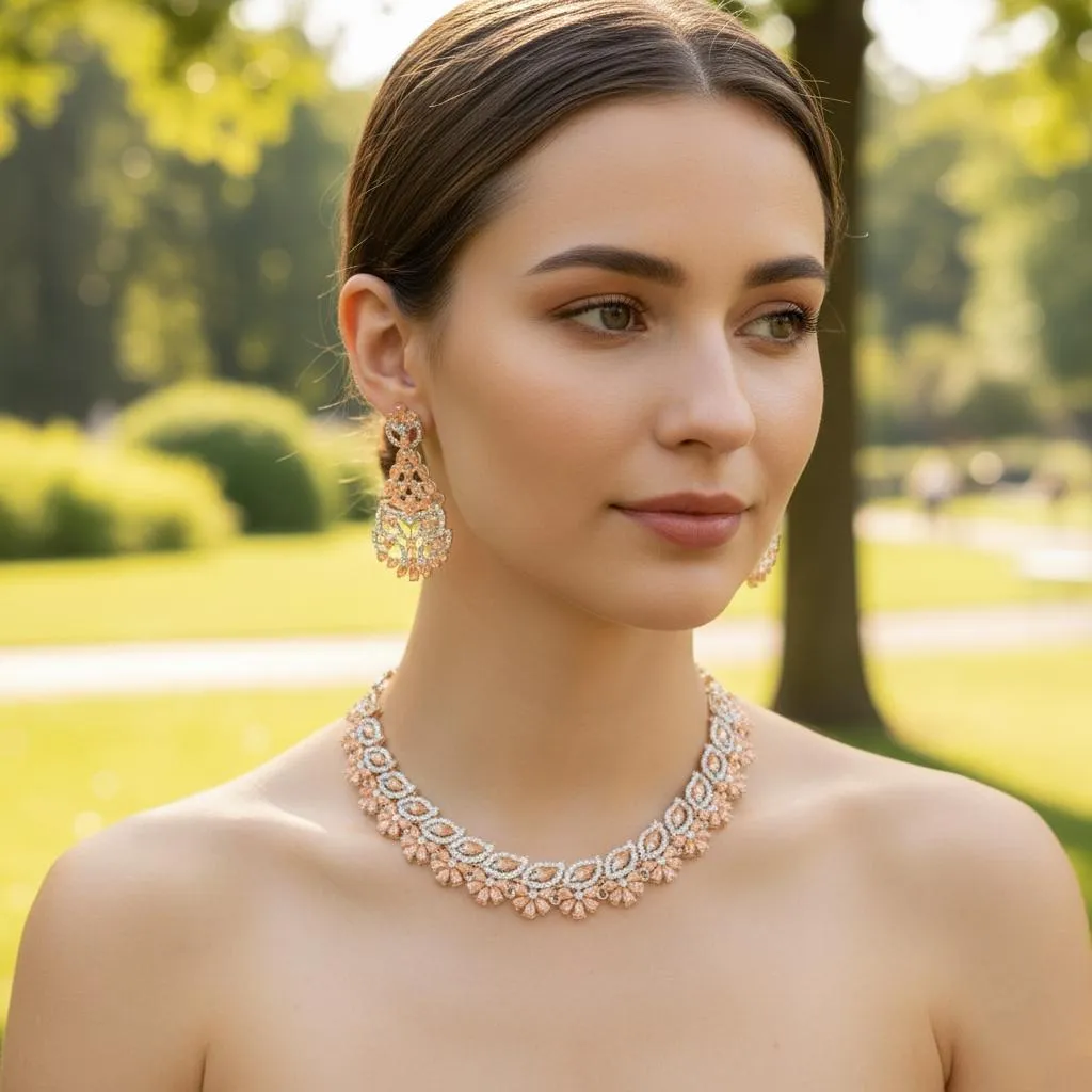 Funky Zarcon Crystal Zarcon Bridal Set New Style Wedding Party Wear