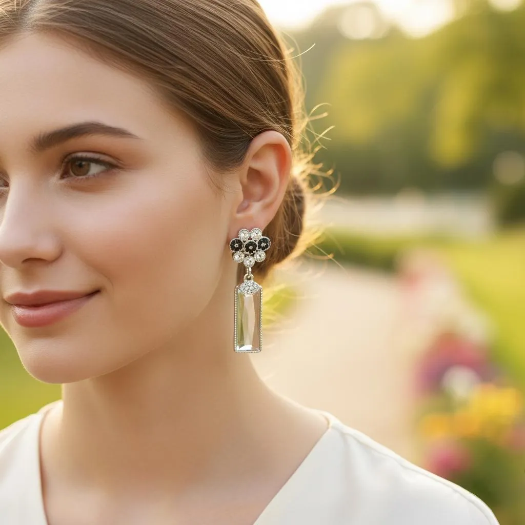 Temperament Aura Womens Fancy Crystal Earring New Style New Look