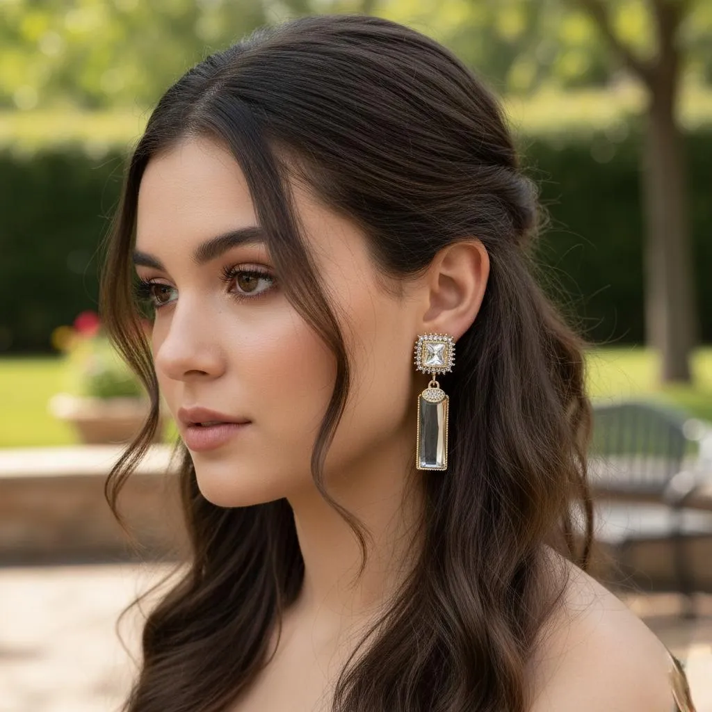 Temperament Aura Womens Fancy Crystal Earring New Style New Look