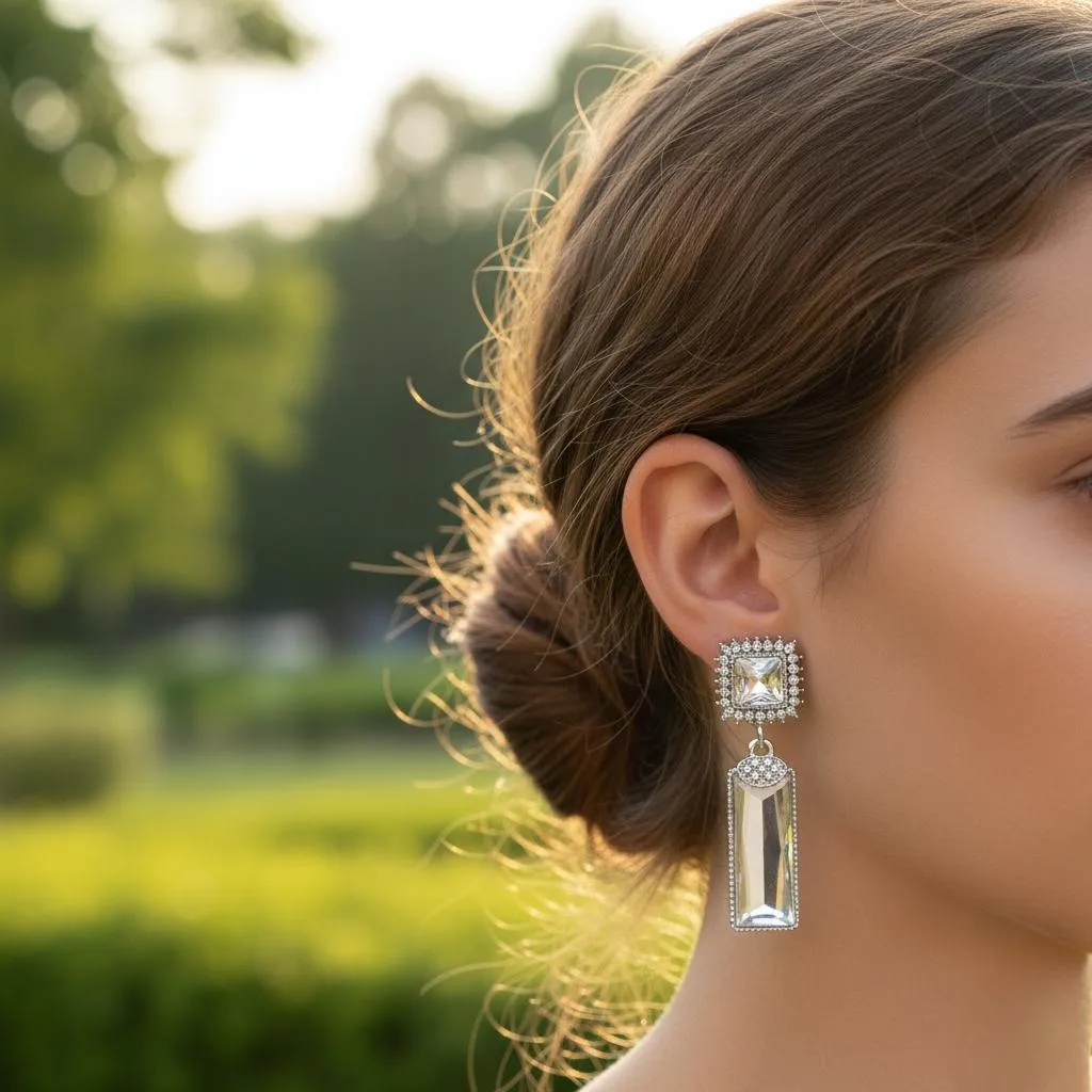 Temperament Aura Womens Fancy Crystal Earring New Style New Look