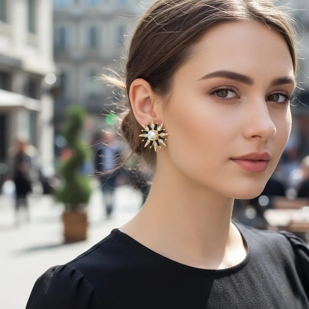 Temperament Aura Womens Fancy Crystal Earring New Style New Look