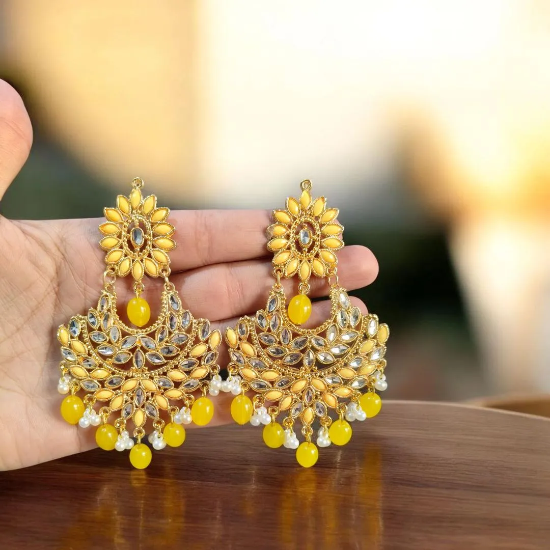 Fancy Gold Plated Crystal Earrings