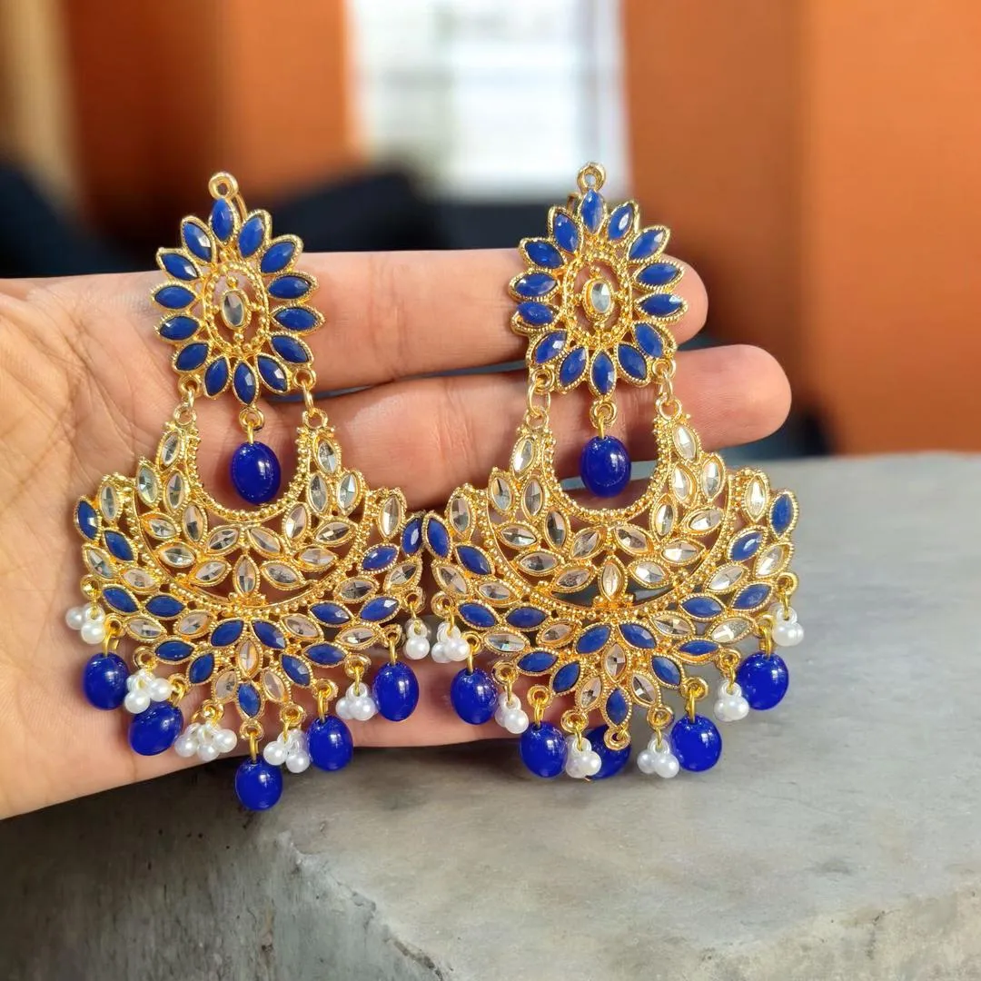 Fancy Gold Plated Crystal Earrings