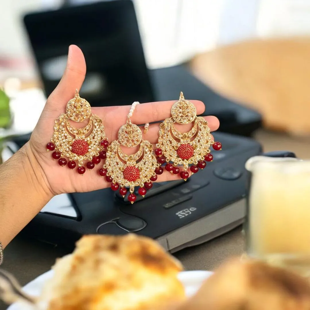 Fancy Gold Plated Crystal Earrings