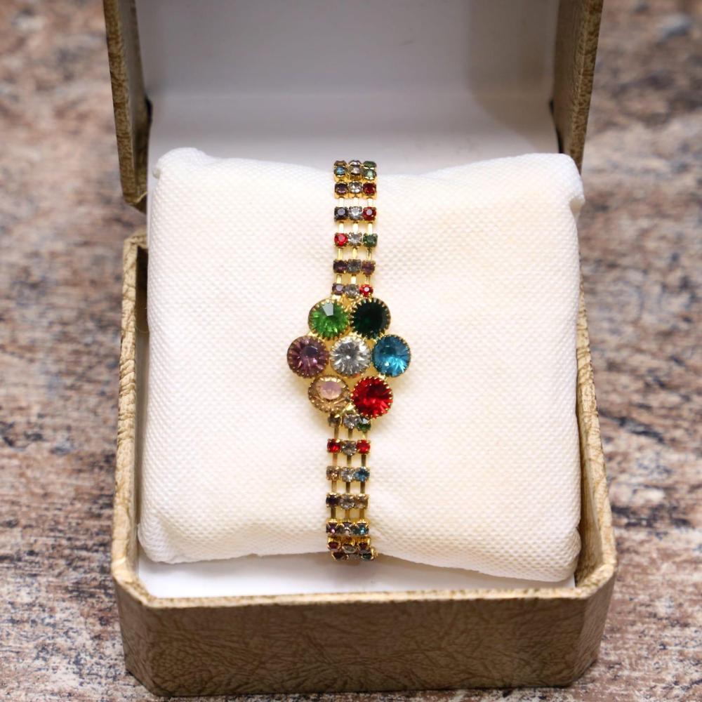 1 Pc Gold Plated Gemstone Chain Bracelet