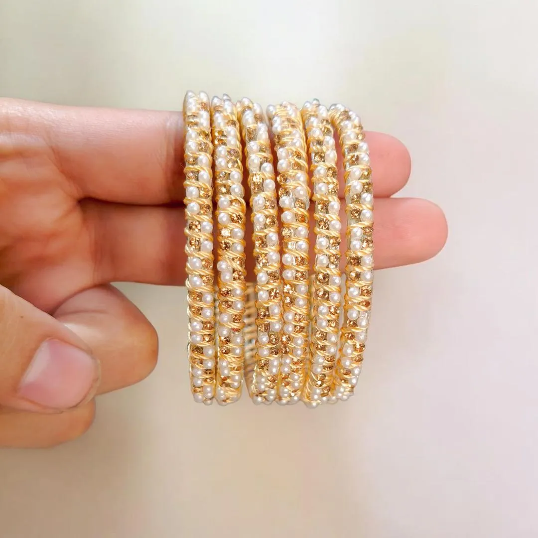 6 Pcs Funky Crystal Kara Bangle