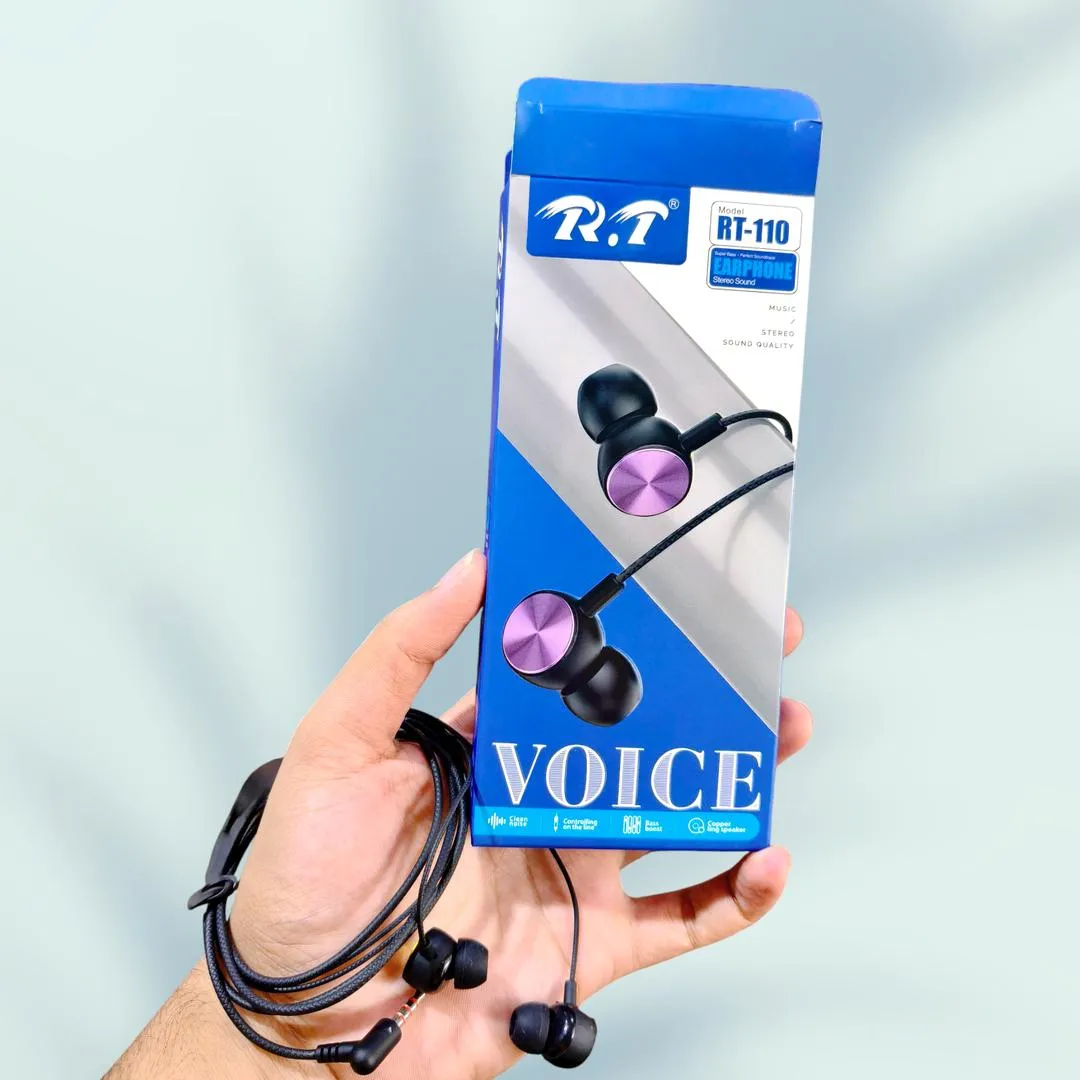 RT 110 Stereo Sound Earphone Copper Ling Speaker Extra bass 