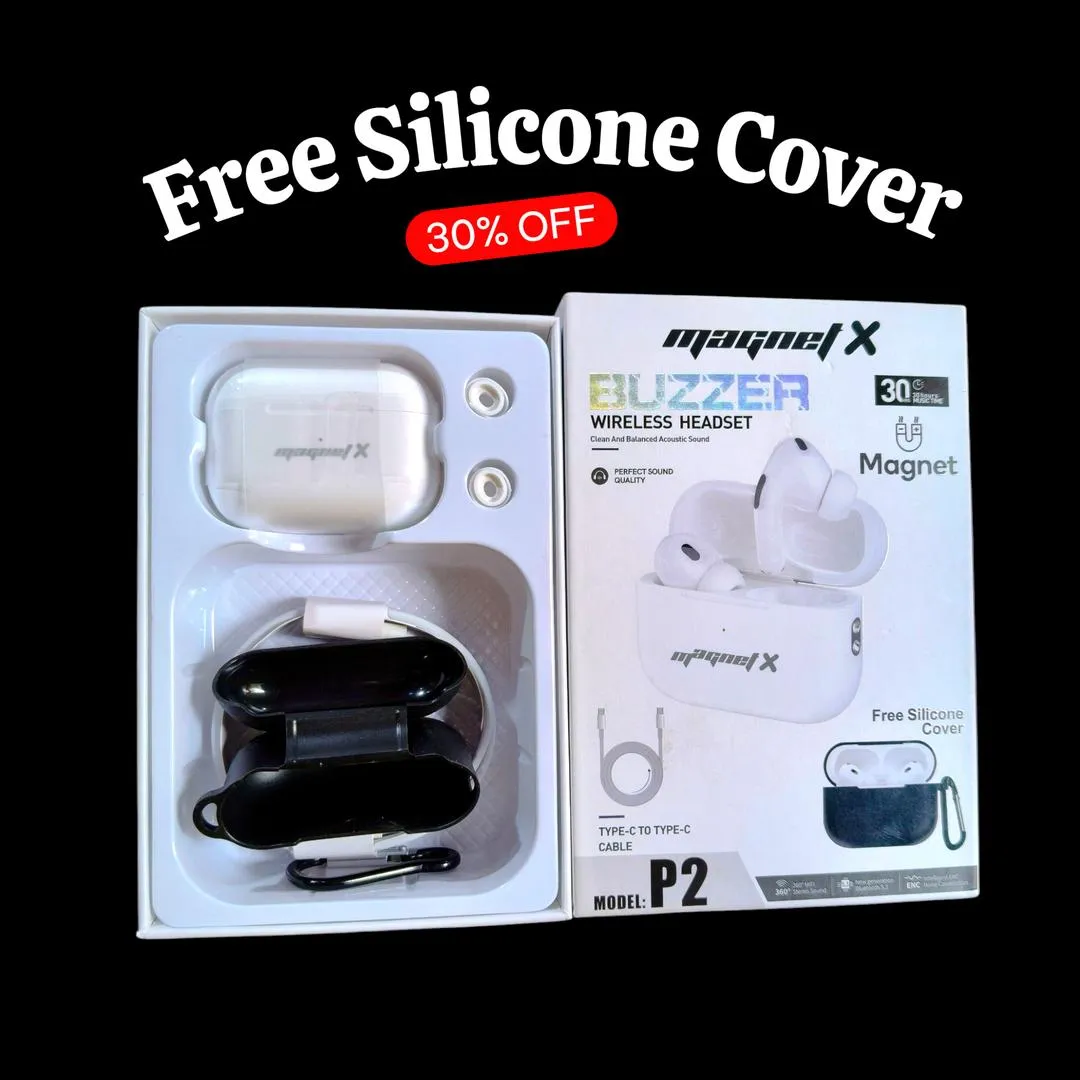 Magnet X Buzzer Wireless Earbuds Headset, 160 Hours Battery, Free Silicone Cover