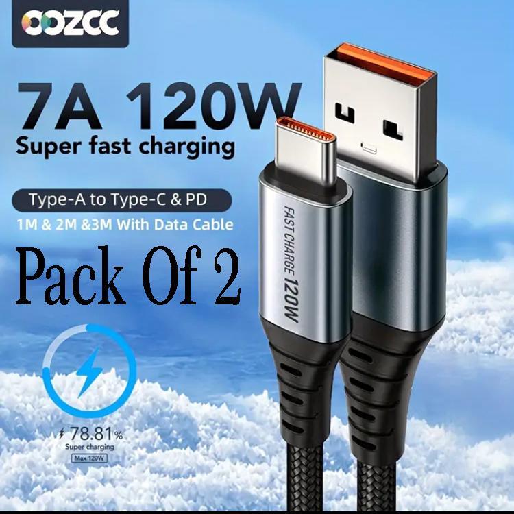 Multicolor Copper Core Charging Cable - Pack of 2