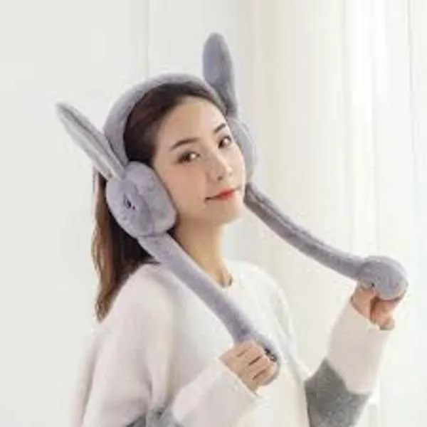 Jumping Bunny Earmuffs - Cute Plush Winter Ear Warmers