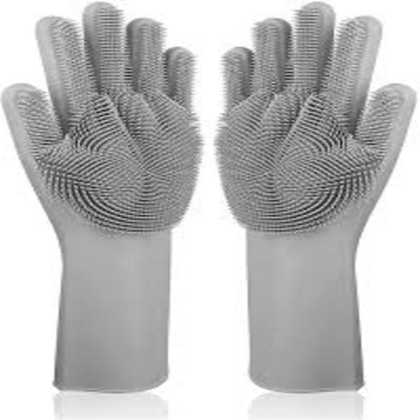 Multicolor Silicone Dish Washing Gloves - 2 Pcs Set