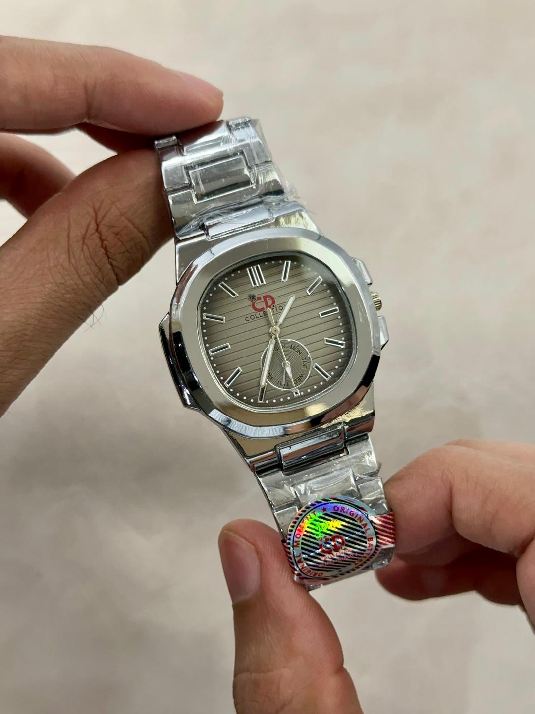 Men's Stainless Steel Round Chain Watch - 1 Pc