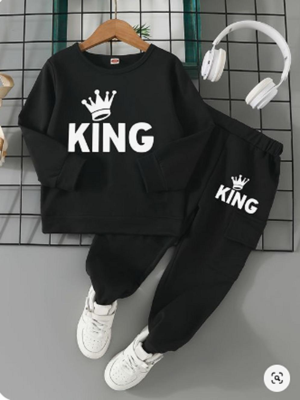 2 Pcs Kid's Polyester Printed Tracksuit