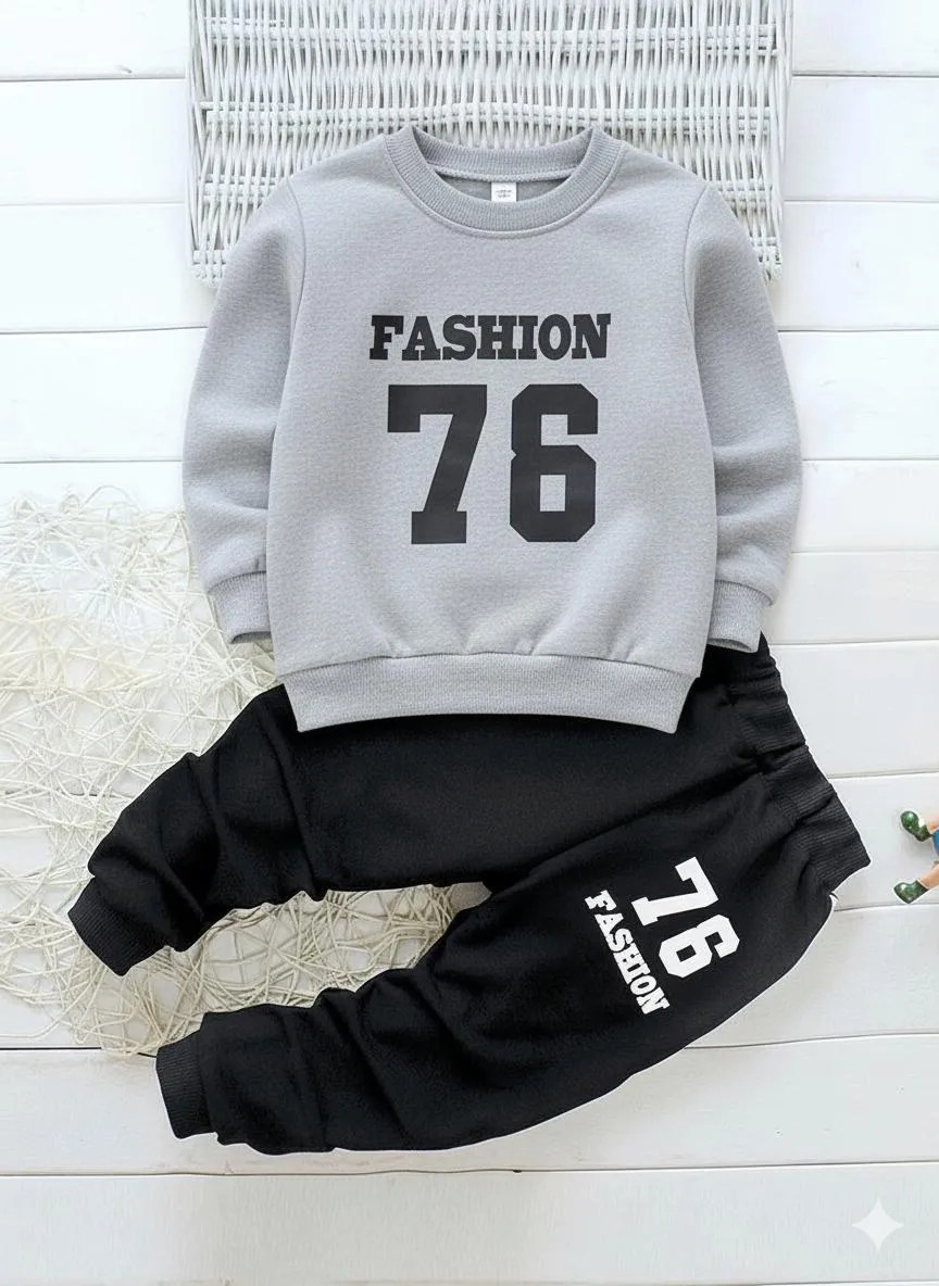 2 Pcs Girl's Fleece Printed Tracksuit