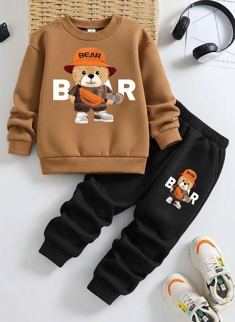 2 Pcs Boy's Polyester Printed Tracksuit