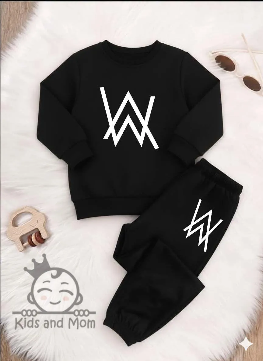 2 Pcs Boy's Fleece Printed Tracksuit