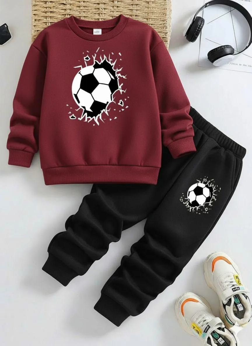 2 Pcs Girl's Polyester Printed Tracksuit