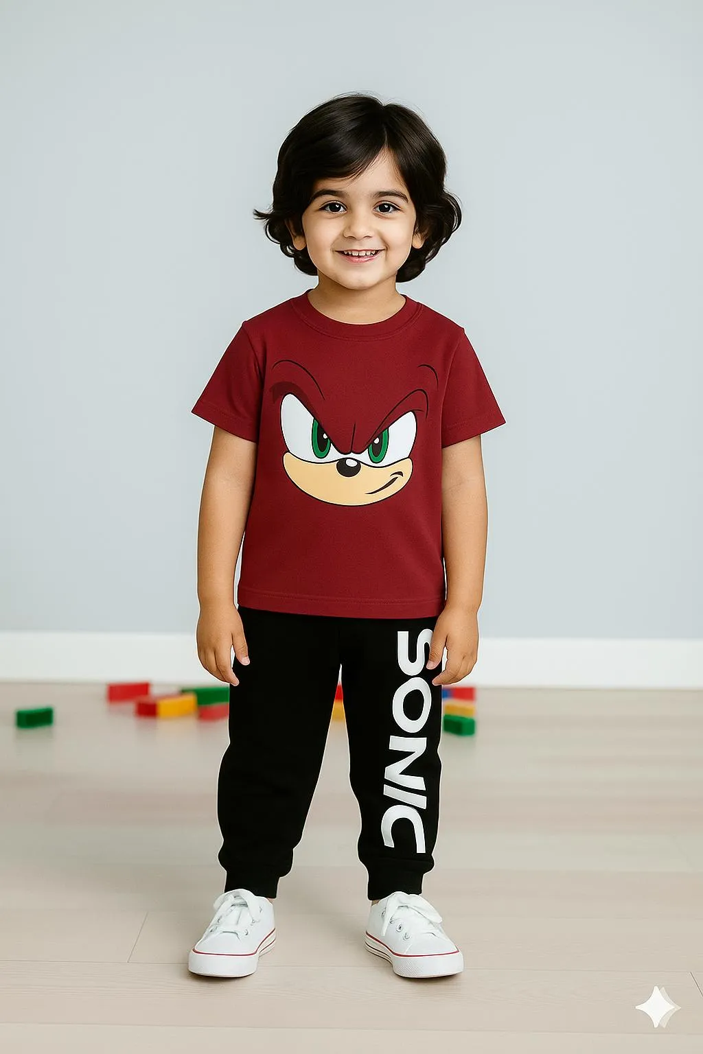 2 Pcs Boy's Polyester Printed Tracksuit