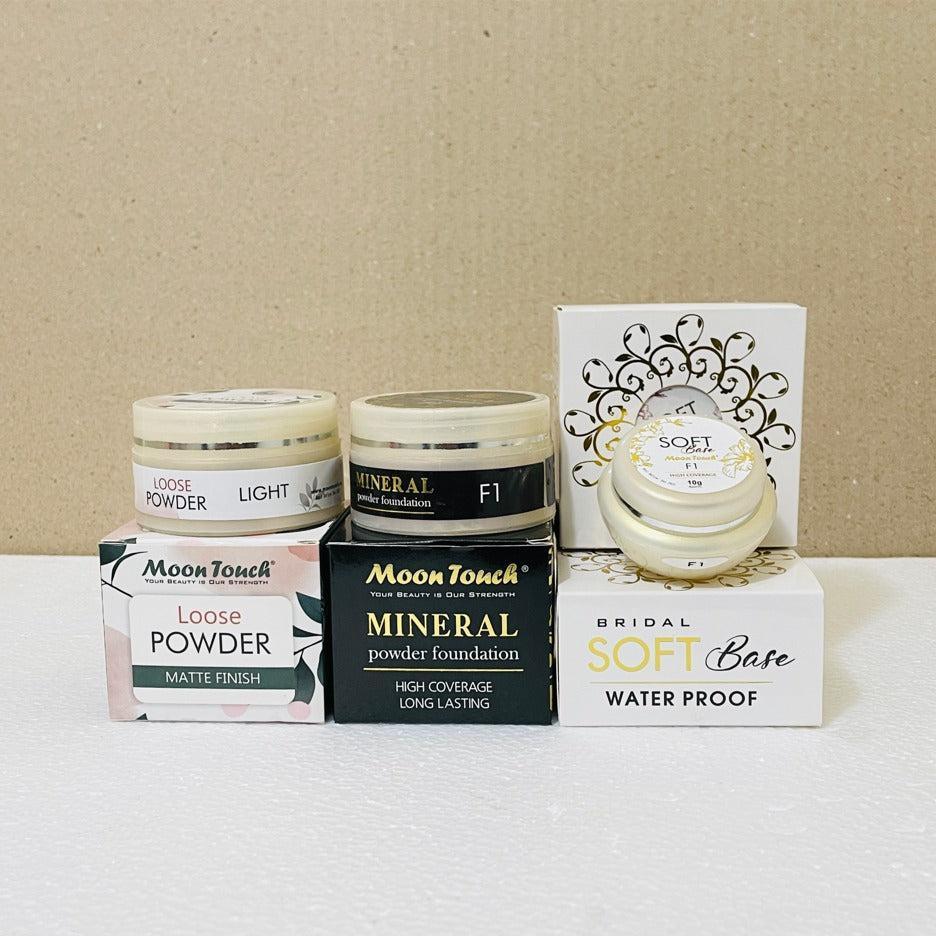 Moon Touch-Makeup Bundle 3 In 1 + Free Hyaluronic Acid Serum 5ml