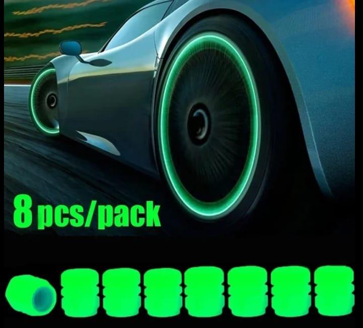 8 Pcs Luminious Wheel Valve Cap 