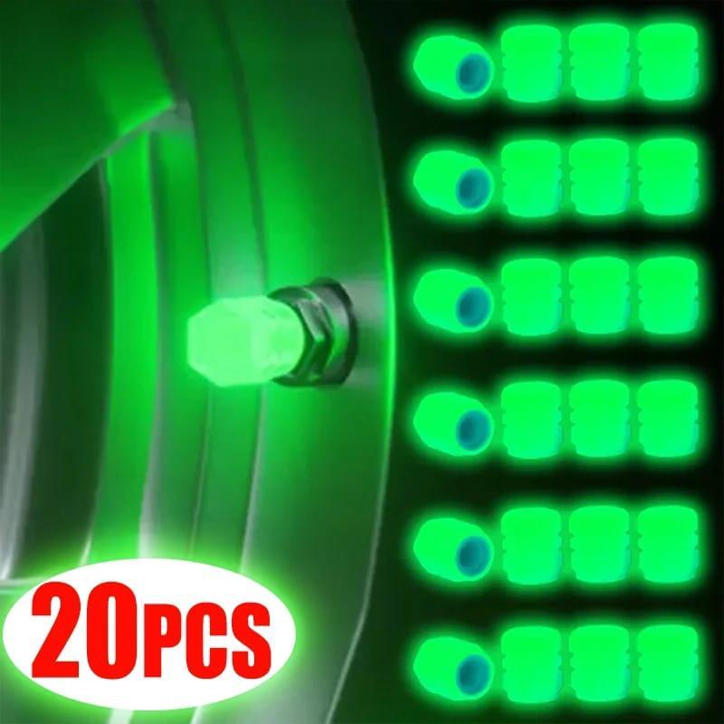 20 Pcs Luminous Wheel Valve Cap 