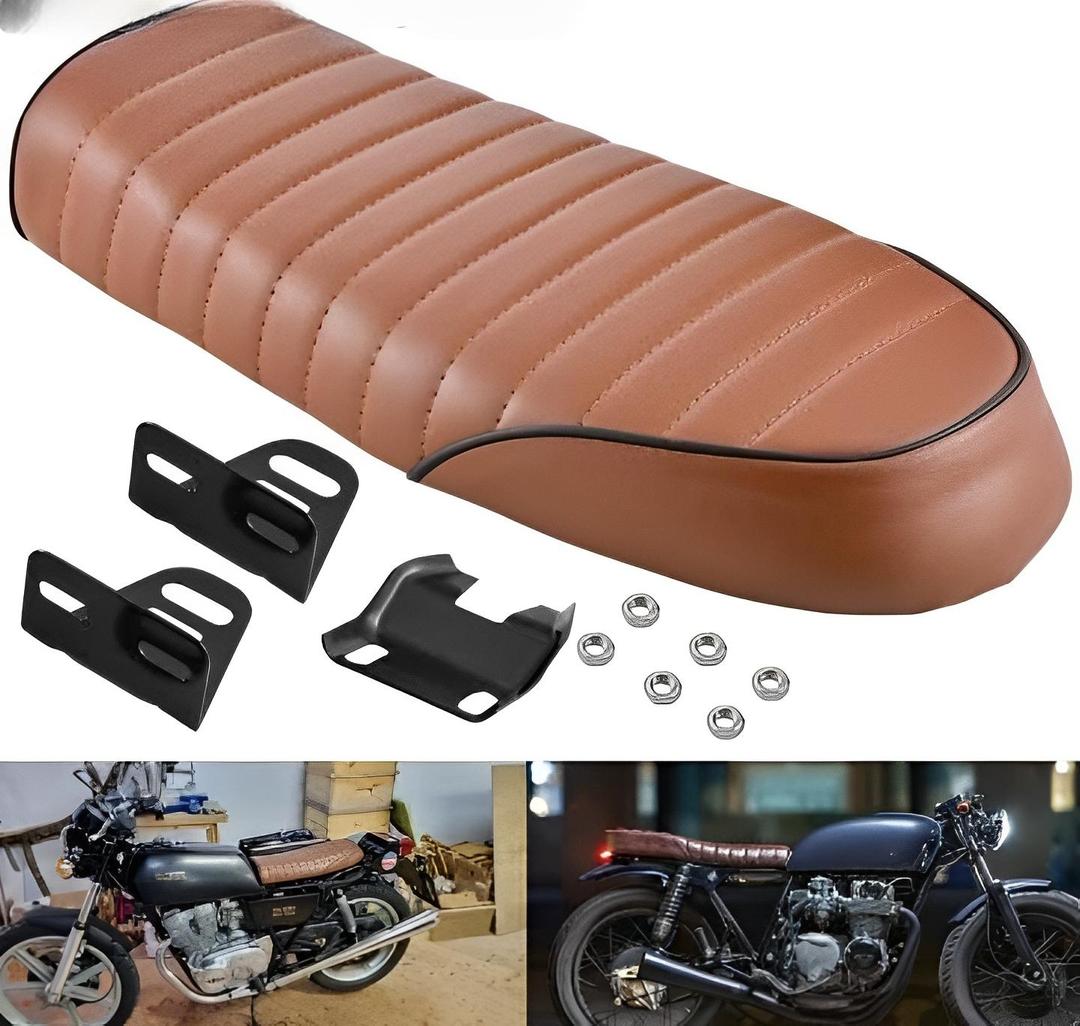 High-Quality Cafe Racer Bike Seat with Complete Fitting | Compatible with CD 70, 125 & All Bikes