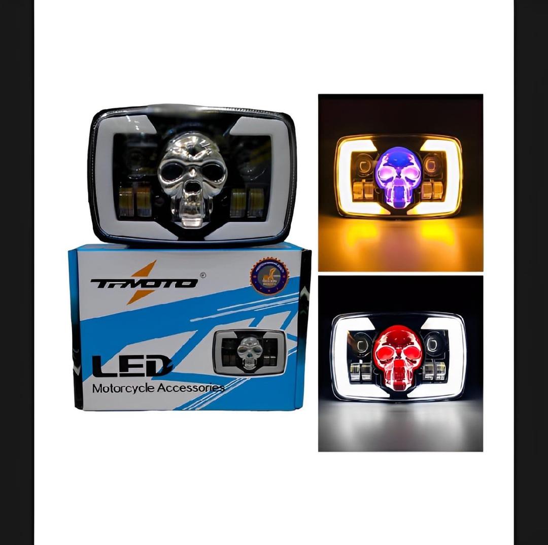 Skull Style Headlight with indicators Beam For Bike Upgraded Model -  For Honda CD70 / CG125