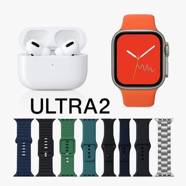 AirPods Pro 2 + Ultra 7-in-1 Smartwatch Combo | Premium Sound