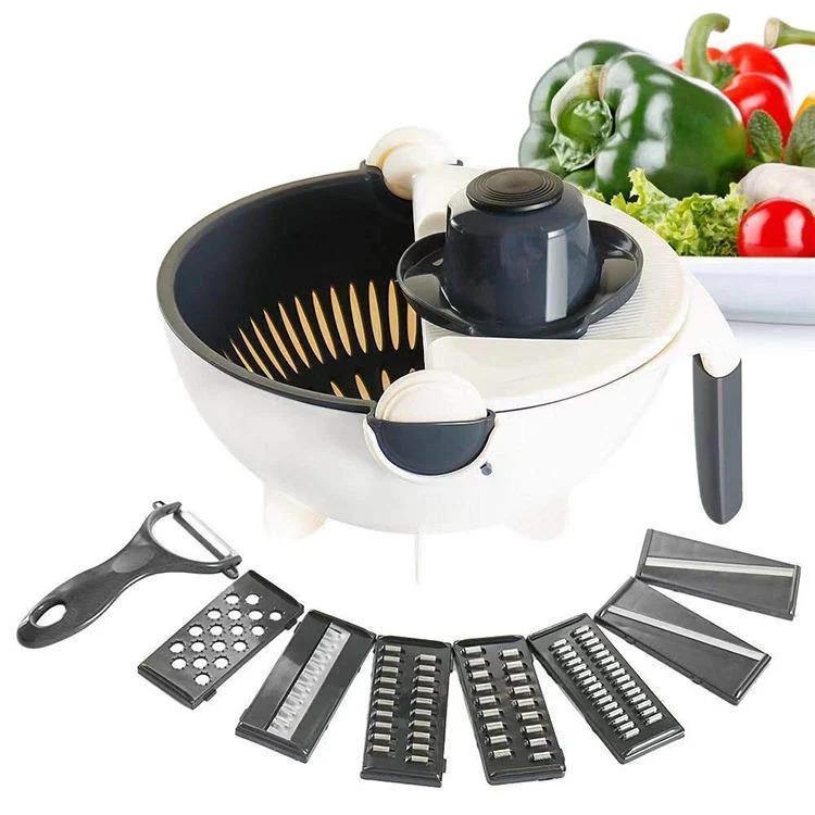 Vegetable Cutter With Drain Basket  - 1 Pc Easy-to-Use Kitchen Essential for Food Preparation