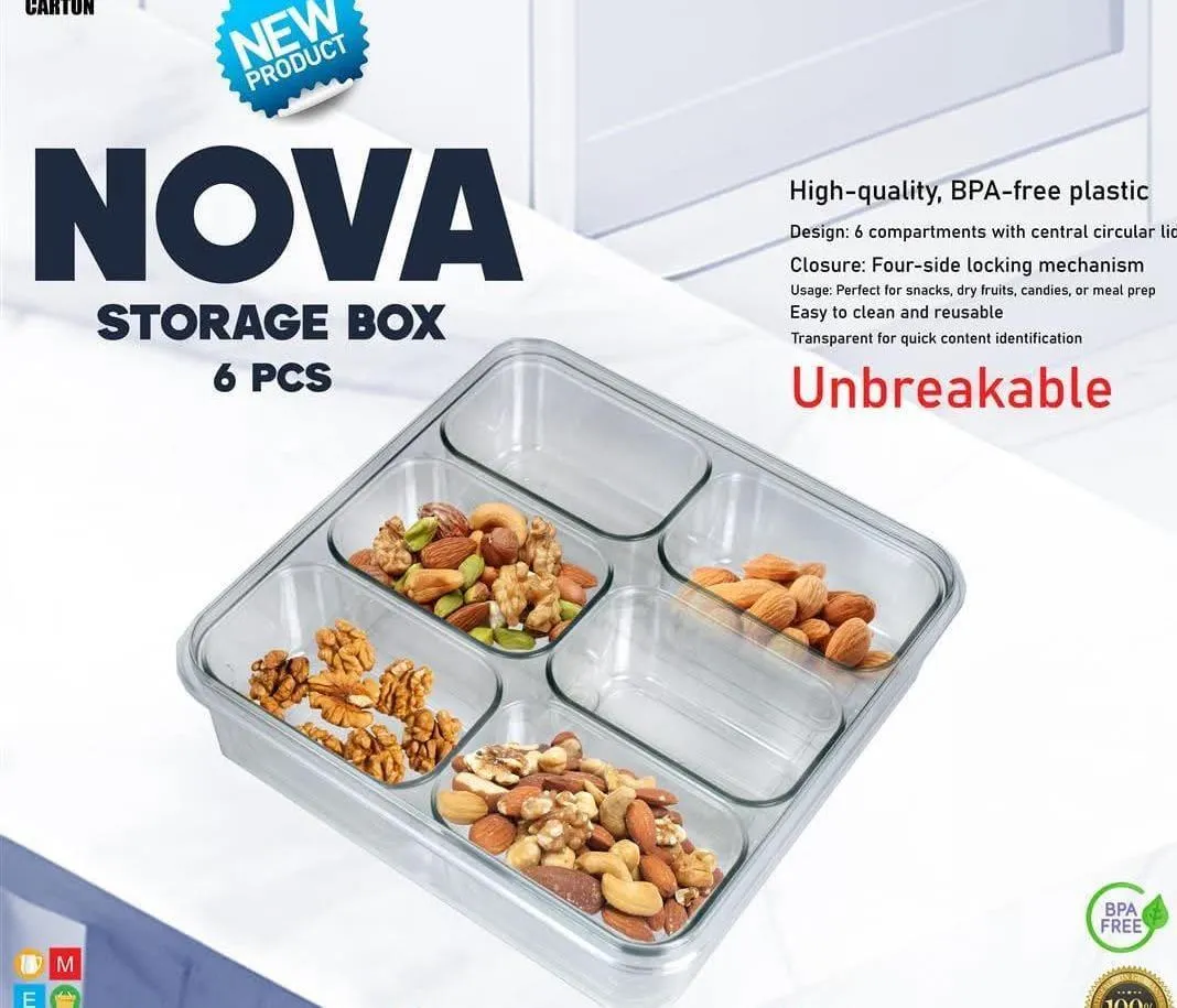 Unbreakable Dry Fruits Tray (6 box)