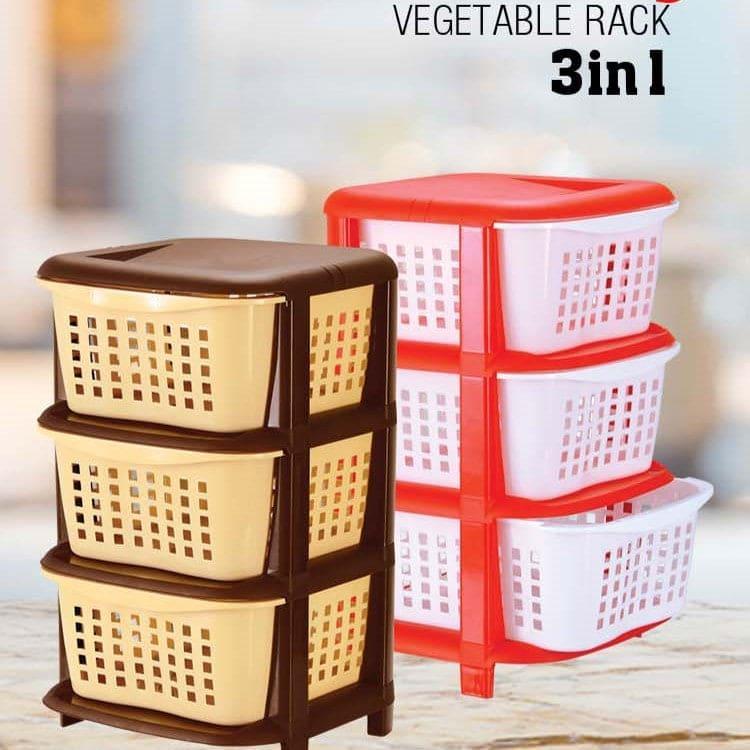 3 Drawer Kitchen Vegetable Rack