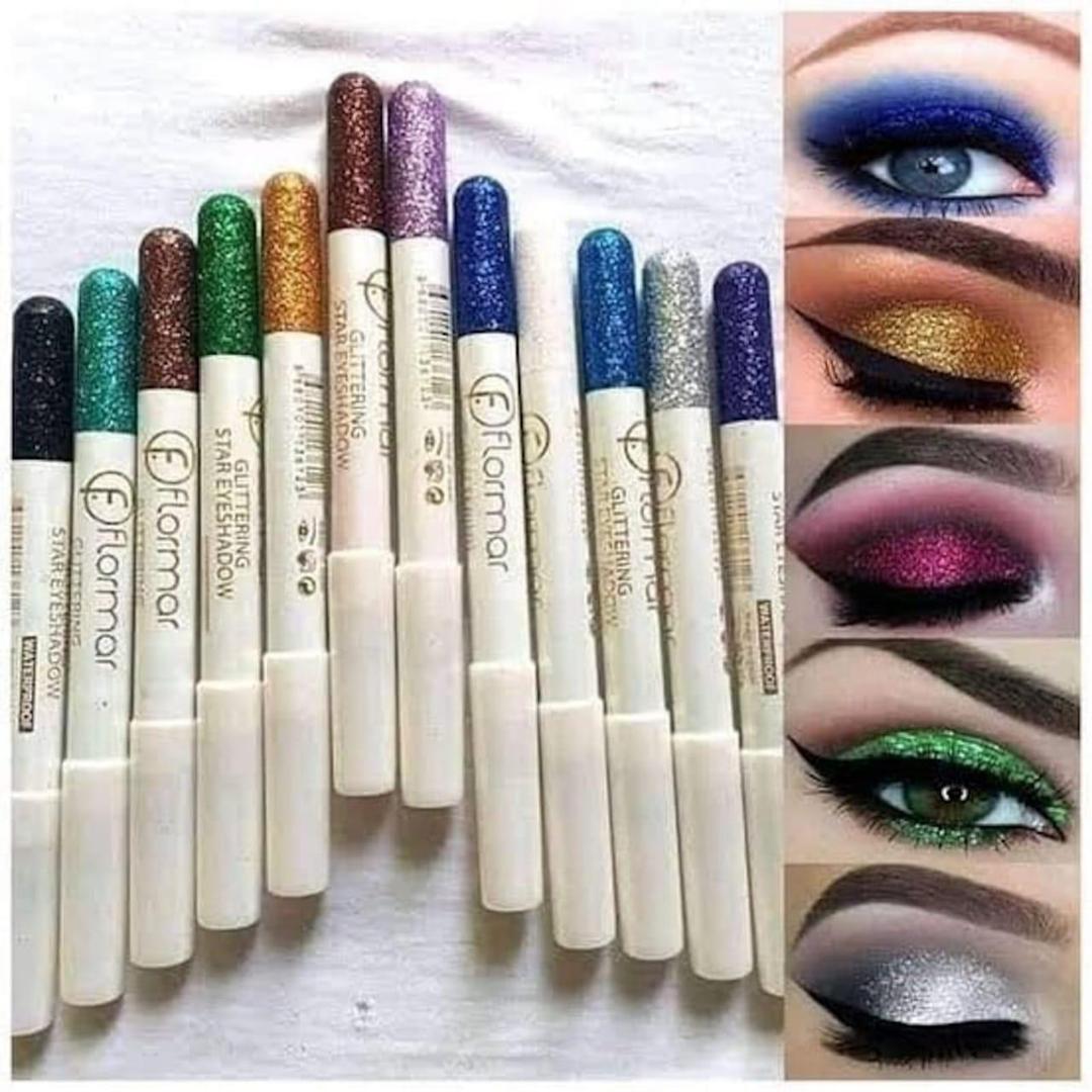 Multicolor Glitter Eye Pencil - 12 Pcs of Shimmery Glam!