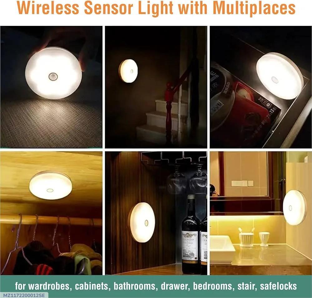 Wireless Sensor Night Lamp White Plastic Multipurpose