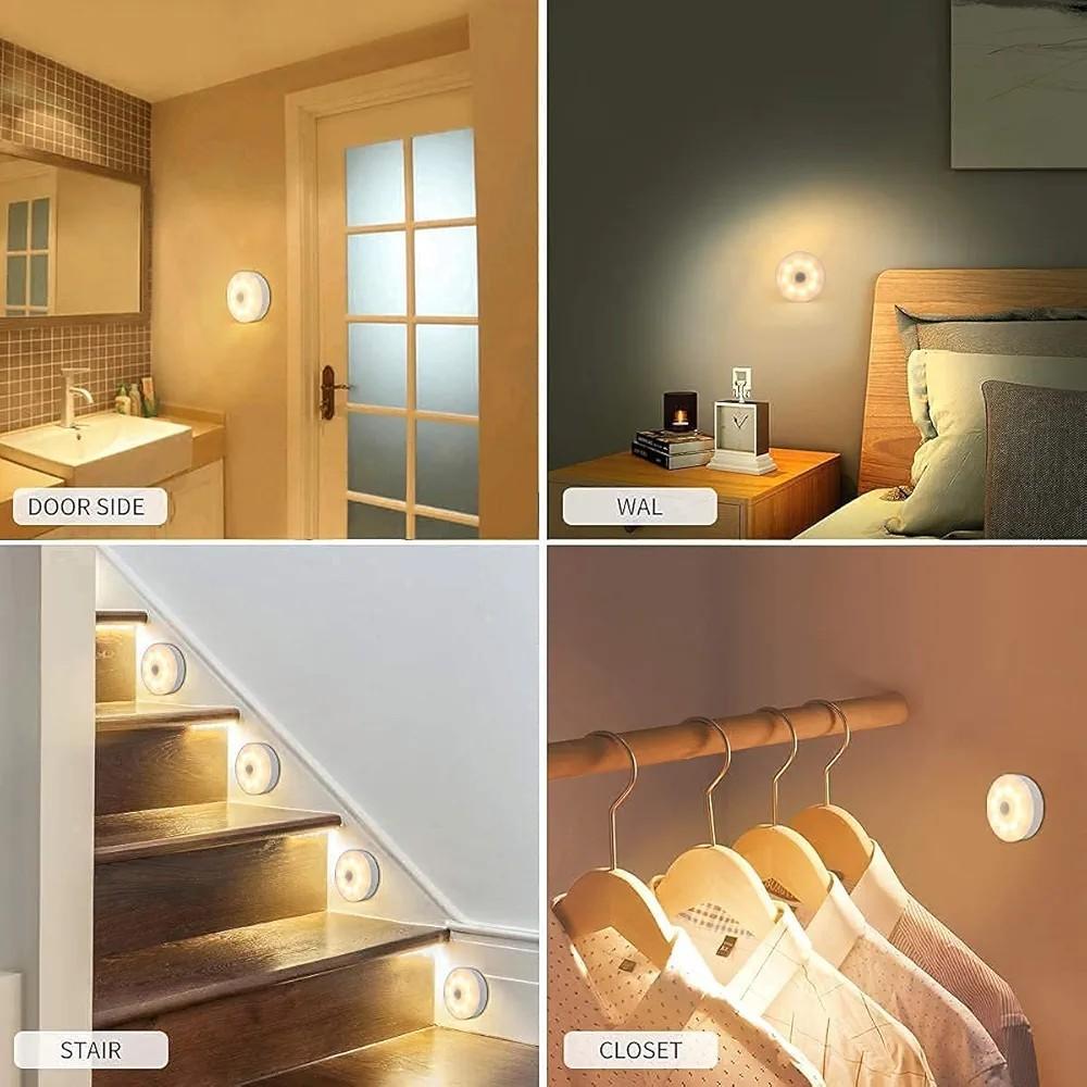 Wireless Sensor Night Lamp White Plastic Multipurpose