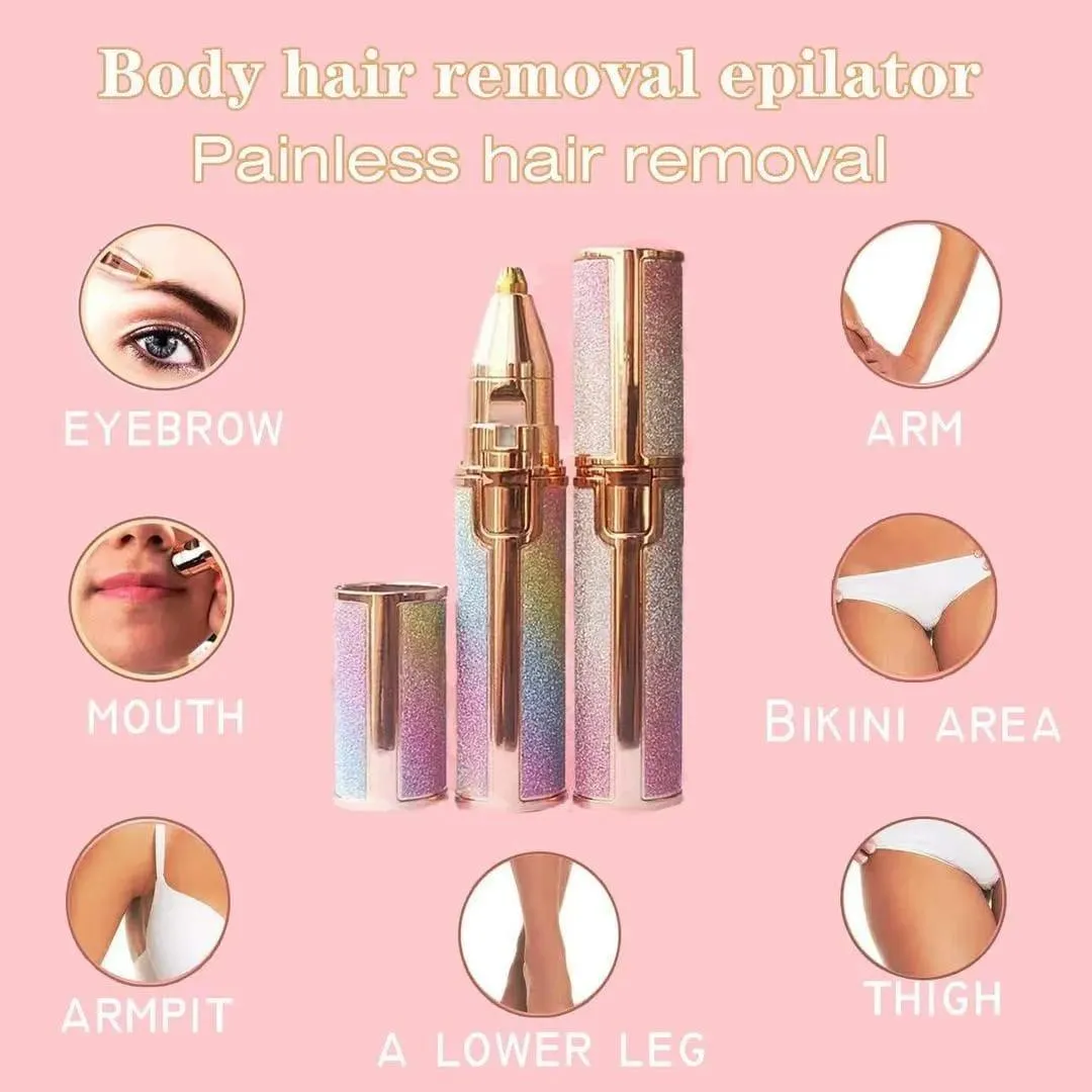 Rechargeable Women Eyebrow Trimmer Pink Glitter