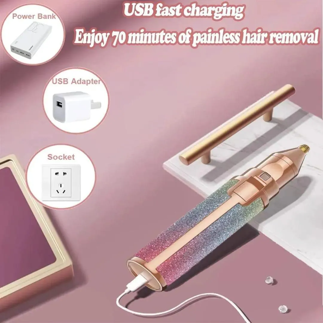 Rechargeable Women Eyebrow Trimmer Pink Glitter