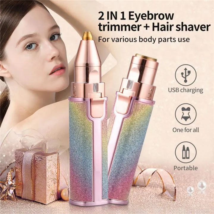 Rechargeable Women's Eyebrow Trimmer Pink