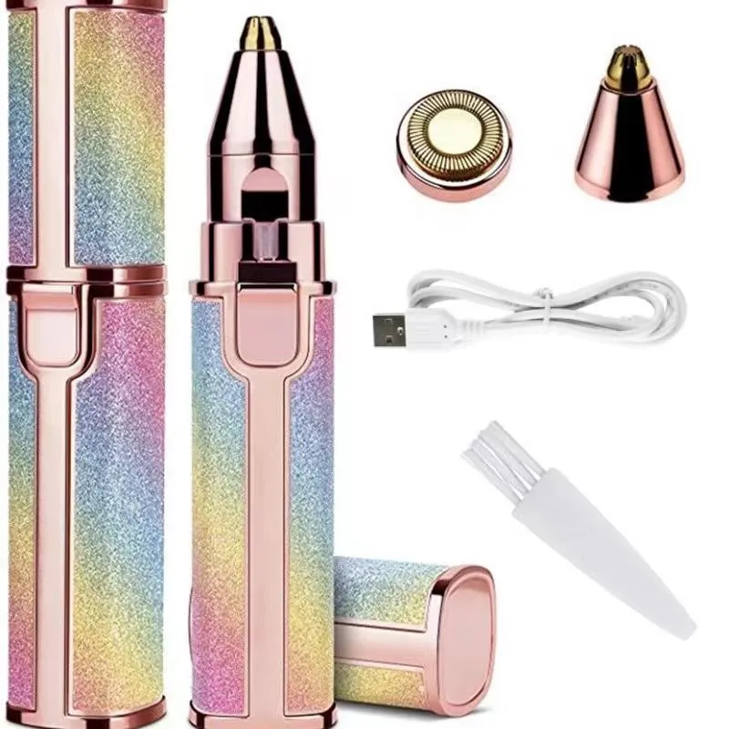 Rechargeable Women's Eyebrow Trimmer Pink ABS