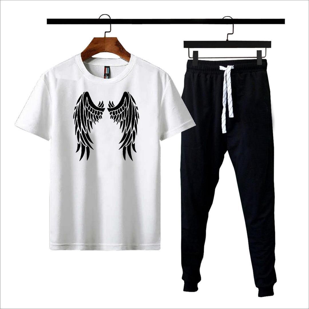 Men's Cotton Jersey Printed Round Neck T-Shirt - 2 Pcs Set
