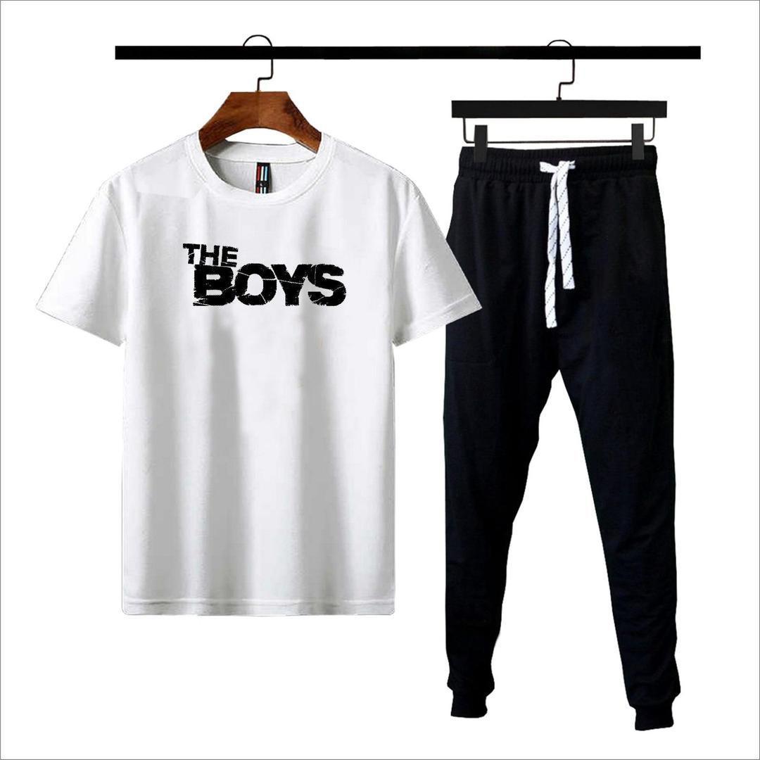 Stylish Men's Cotton Jersey Printed Track Suit - 2 Pcs Set