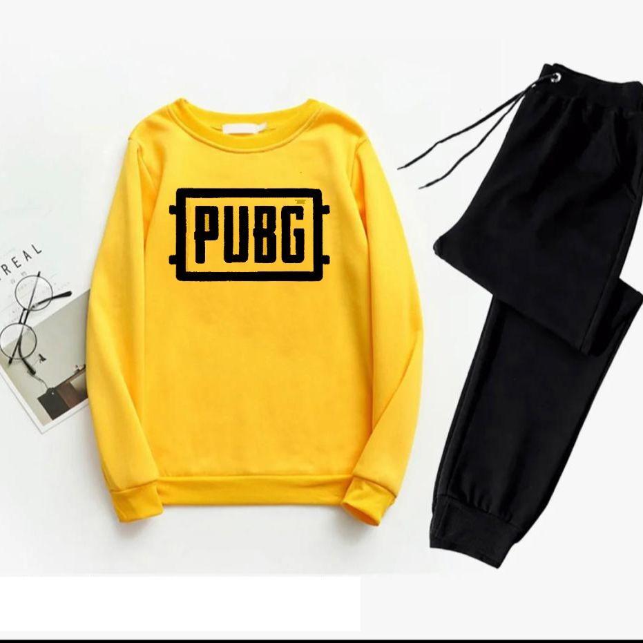 Men's Printed Polyester Track Suit - 2 Pcs in Vibrant Yellow