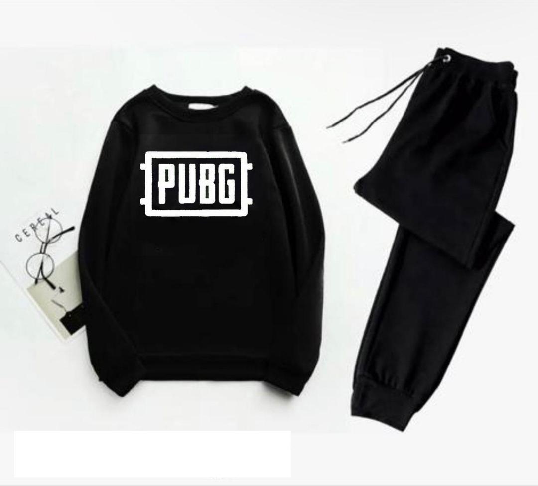 Men's Printed Polyester Tracksuit - 2 Pcs Set (Sweatshirt & Trousers)