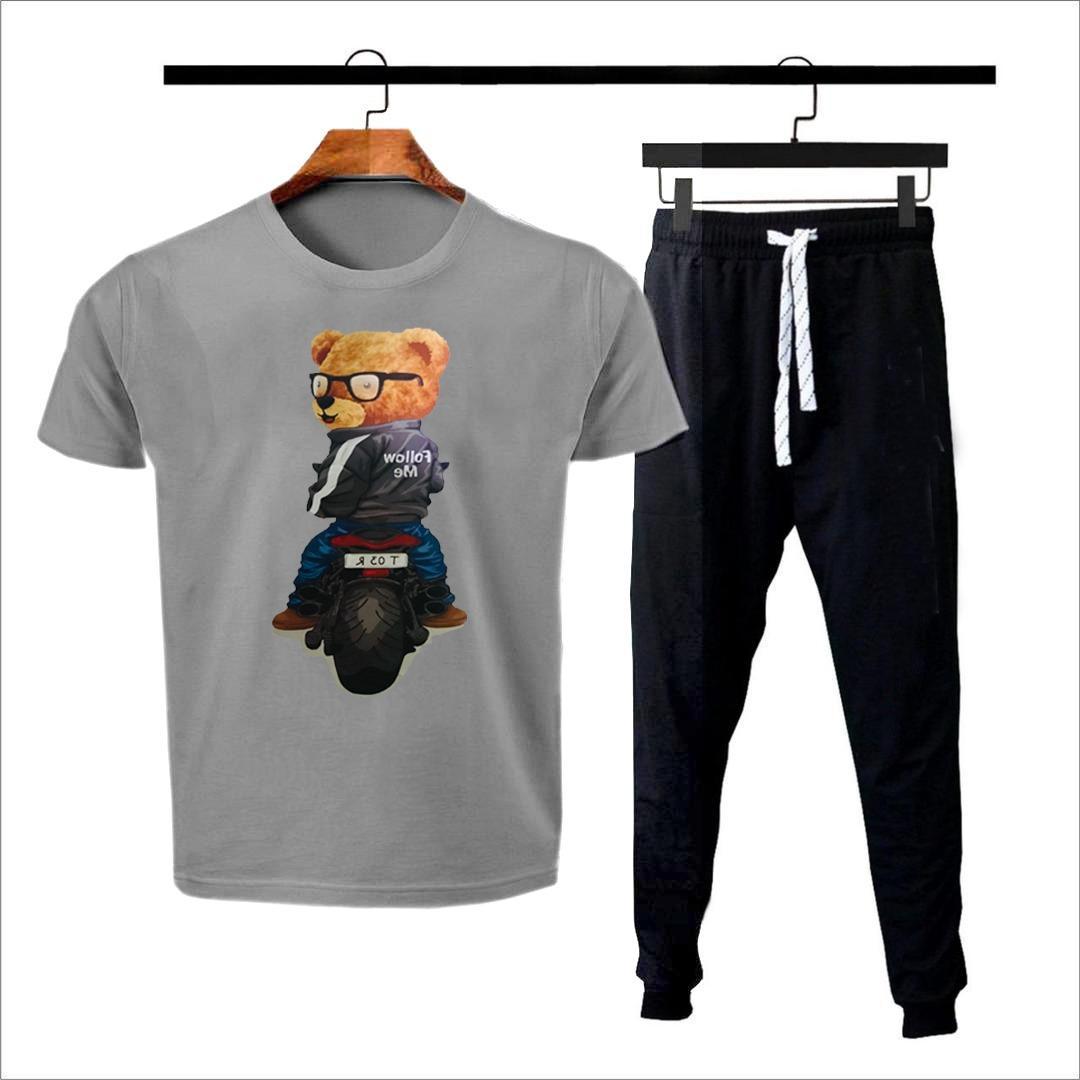 Men's Polyester Graphic Sublimation Track Suit - 2 Pcs in Grey