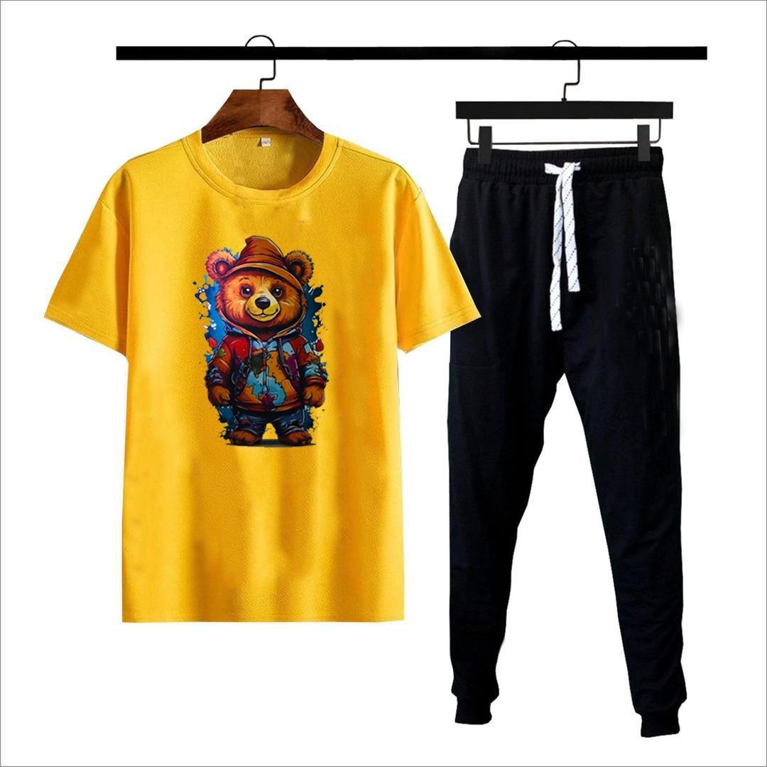 Men's Polyester Graphic Sublimation Track Suit - 2 Pcs Set in Yellow