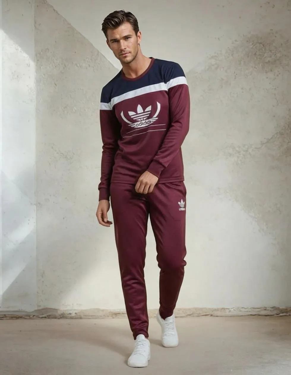 2 Pcs Men's Polyester Printed Track Suit