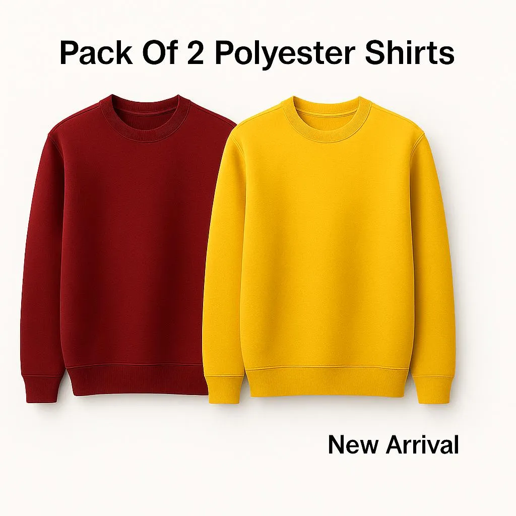 2 Pcs Men's Polyester Plain Sweatshirt